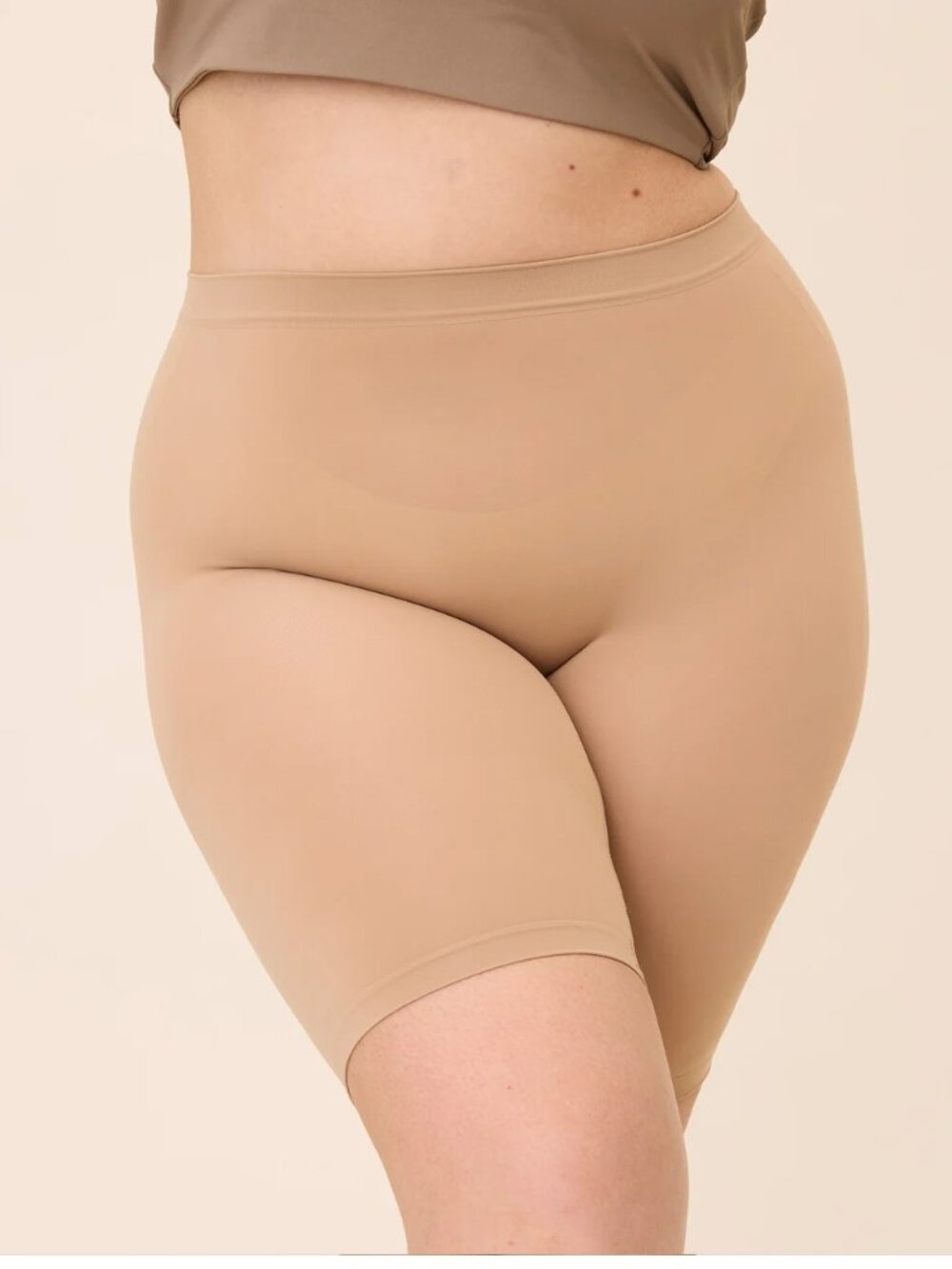 NEW The Thigh Society The WhispAir Cooling Anti-Chafe Slip Short Almond 9" XL/2X